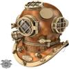 Mark V Copper Brass Diving Divers Helmet Antique SEA Nautical - Wearable view 4