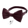 Adam Young Men's Maroon Bow Tie Pre-Tied Style Formal Satin Classic Bowtie for Tuxedo Faux Silk (Large, Wine Red) view 2