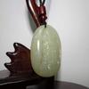 2" China Certified Nature Hetian Nephrite Jade Blessing Guanyin Hand Carved Necklace Pendant 2388 view 2
