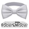 Adam Young Boy's Light Gray Bow Tie Pre-Tied Style Formal Satin Classic Bowtie for Tuxedo Faux Silk (Medium, Silver Grey) view 1