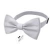 Adam Young Boy's Light Gray Bow Tie Pre-Tied Style Formal Satin Classic Bowtie for Tuxedo Faux Silk (Medium, Silver Grey) view 2