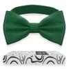 Adam Young Men's Emerald Green Bow Tie Pre-Tied Style Formal Satin Classic Bowtie for Tuxedo Faux Silk (Large, Juniper) view 1