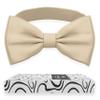 Adam Young Men's Beige Bow Tie Pre-Tied Style Formal Satin Classic Bowtie for Tuxedo Faux Silk (Large, Champagne) view 1