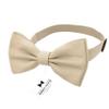 Adam Young Men's Beige Bow Tie Pre-Tied Style Formal Satin Classic Bowtie for Tuxedo Faux Silk (Large, Champagne) view 2