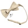 Adam Young Men's Beige Bow Tie Pre-Tied Style Formal Satin Classic Bowtie for Tuxedo Faux Silk (Large, Champagne) view 3
