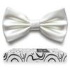 Adam Young Boy's White Bow Tie Pre-Tied Style Formal Satin Classic Bowtie for Tuxedo Faux Silk (Medium, White) view 1
