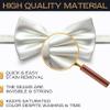 Adam Young Boy's White Bow Tie Pre-Tied Style Formal Satin Classic Bowtie for Tuxedo Faux Silk (Medium, White) view 3