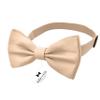 Adam Young Men's Beige Bow Tie Pre-Tied Style Formal Satin Classic Bowtie for Tuxedo Faux Silk (Large, Dune Beige) view 2