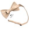 Adam Young Men's Beige Bow Tie Pre-Tied Style Formal Satin Classic Bowtie for Tuxedo Faux Silk (Large, Dune Beige) view 3