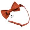 Adam Young Boy's Tiger Carrot Bow Tie Pre-Tied Style Formal Satin Classic Bowtie for Tuxedo Faux Silk (Medium, Burnt Orange) view 3