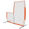 MR Portable Baseball L-Screen 7x7FT, Lightweight Pitcher Protector Screen, Baseball Practice Equipment Baseball Pitching Net, Pitching Net Protector Pop-Up Pitching Protecting L-Screen Net and Frame view 1