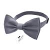 Adam Young Men's Gray Bow Tie Pre-Tied Style Formal Satin Classic Bowtie for Tuxedo Faux Silk (Large, Slate Grey) view 2
