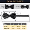 Adam Young Boy's Black Bow Tie Pre-Tied Style Formal Satin Classic Bowtie for Tuxedo Faux Silk (Medium, Black) view 4