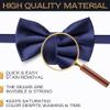 Adam Young Boy's Navy Blue Bow Tie Pre-Tied Style Formal Satin Classic Bowtie for Tuxedo Faux Silk (Medium, Navy Blue) view 3