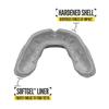 2 Pack Nxtrnd Rush Dual Layer Mouthguard, Custom Fit Sports Mouthpiece for Football, Boxing, MMA, Basketball, Hockey, Lacrosse, Youth & Adult (Silver) view 3