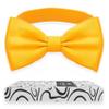 Adam Young Men's Bright Yellow Bow Tie Pre-Tied Style Formal Satin Classic Bowtie for Tuxedo Faux Silk (Large, Merigold Yellow) view 1