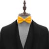 Adam Young Men's Bright Yellow Bow Tie Pre-Tied Style Formal Satin Classic Bowtie for Tuxedo Faux Silk (Large, Merigold Yellow) view 4