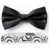 Adam Young Men's Black Bow Tie Pre-Tied Style Formal Satin Classic Bowtie for Tuxedo Faux Silk (Large, Black) view 1