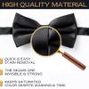 Adam Young Men's Black Bow Tie Pre-Tied Style Formal Satin Classic Bowtie for Tuxedo Faux Silk (Large, Black) view 3