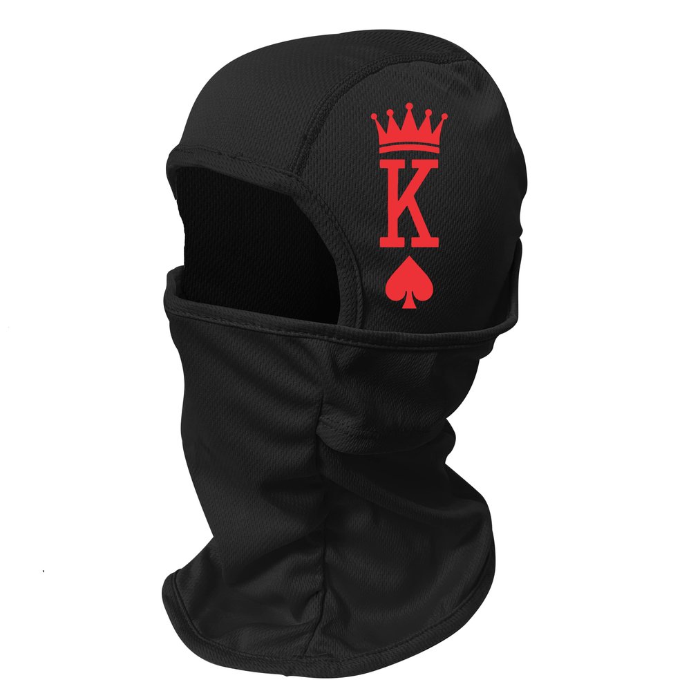 King Balaclava Full Face Mask Heart Card Graphic Face Cover Snowboarding Cycling Adult Breathable Balaclavas Black