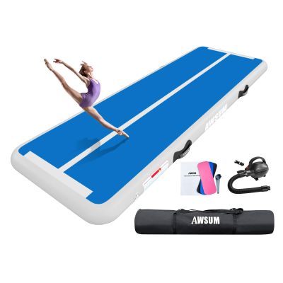 AWSUM 13ft Air Mat Tumbling Tracks 4 inches Thickness Inflatable Gymnastics Training Mat with Electric Air Pump for Gym/Water/Yoga