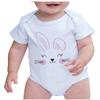 7 ate 9 Apparel Girls Happy Easter Shirts - Bunny Face White Onepiece 6-12 Months view 1