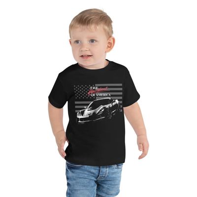 Heartbeat of America C7 'Vette Owner Toddler Short Sleeve Tee Black