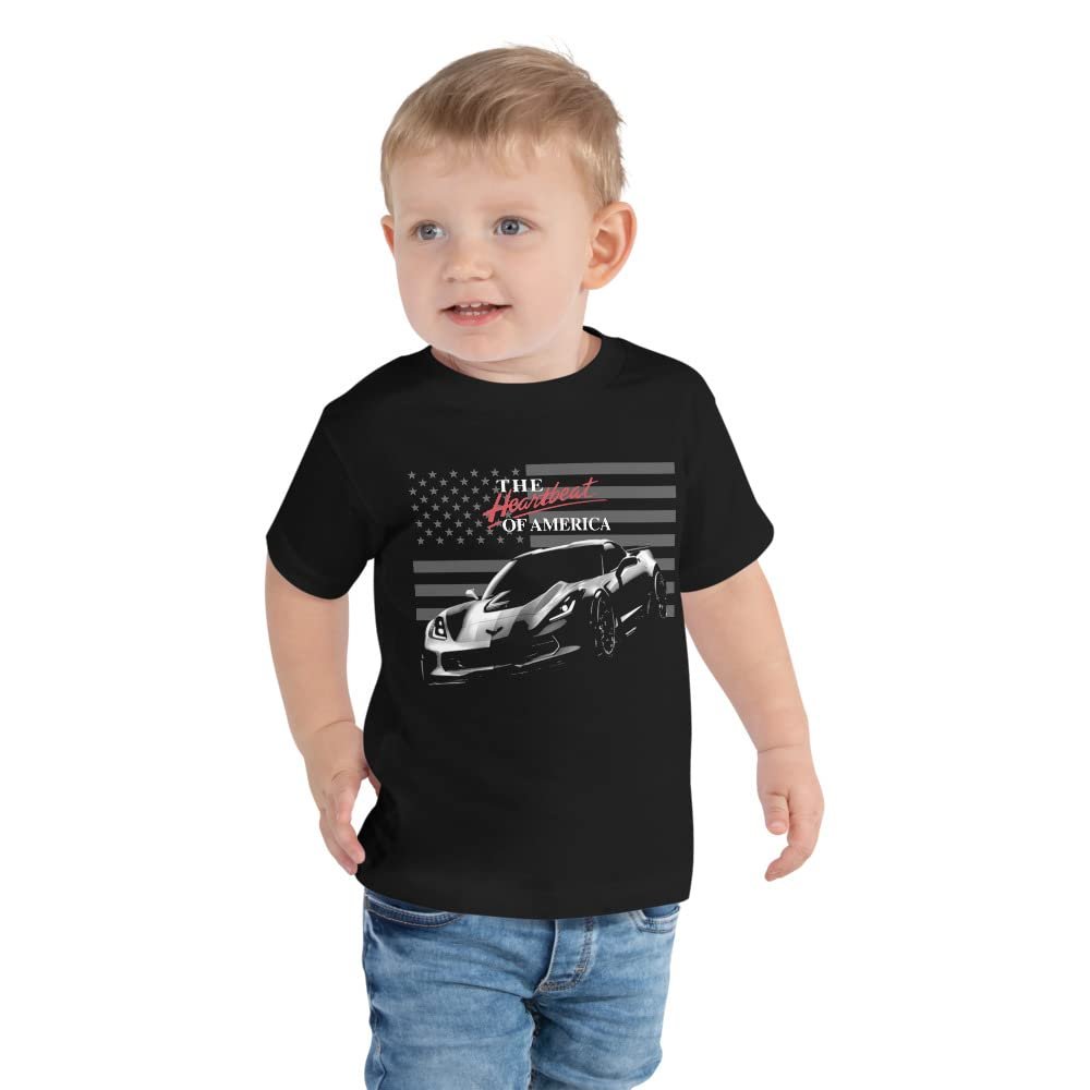 Heartbeat of America C7 'Vette Owner Toddler Short Sleeve Tee Black