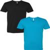 Next Level Apparel 6240 Mens Premium V-Neck Tee 2XL-Black/Turquise view 1