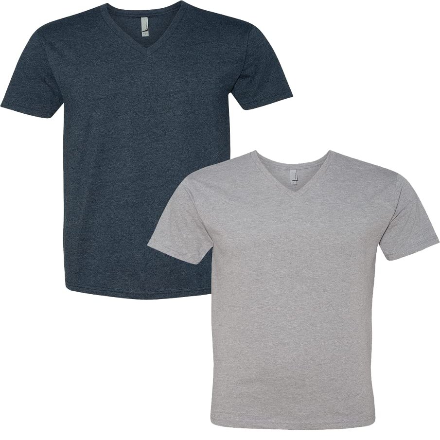 Next Level Apparel 6240 Mens Premium V-Neck Tee MED-Midnight/DarkHeather