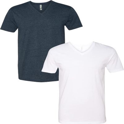 Next Level Apparel 6240 Mens Premium V-Neck Tee XL-Midnight/White