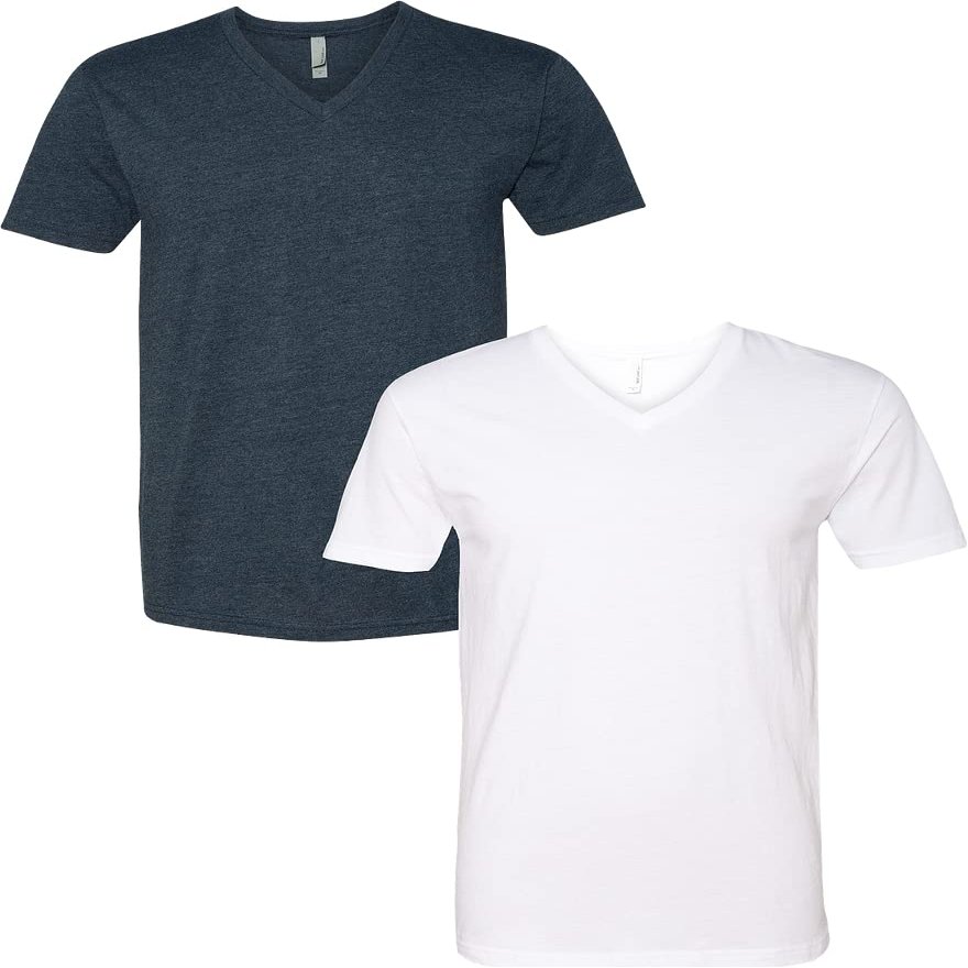 Next Level Apparel 6240 Mens Premium V-Neck Tee XL-Midnight/White