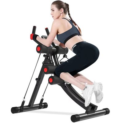 WINBOX AB Workout Equipment, Home Gym Ab Machine for Abdominal Exercise and Strength Training, Height Adjustable Fitness Machine With Resistance Bands (Red)