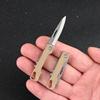 KUNSON Ultra Small Little Folding Pocket Brass Knife, Special High Carbon Alloy Steel Blade Brass Handle, Mini EDC Portable Knife, Ultra Compact and Lightweight (Pointy head) view 3