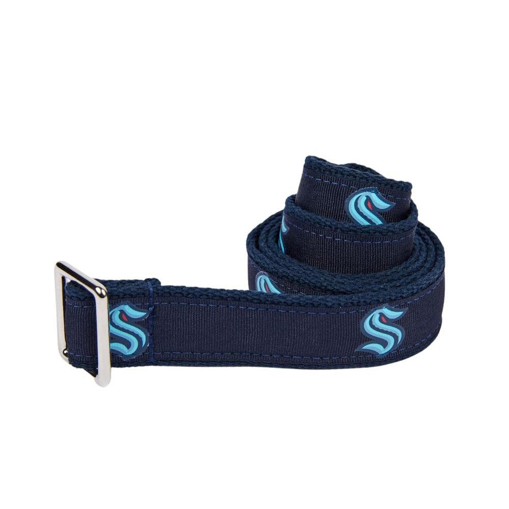 GELLS Seattle Kraken NHL Hockey Belt Officially Licensed With Nickel Finished Brass Buckle And Logo Tin Adult Size Small