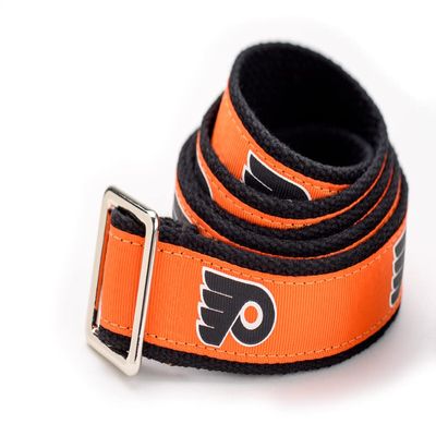 GELLS Philadelphia Flyers NHL Hockey Belt Officially Licensed With Nickel Finished Brass Buckle And Logo Tin Adult Size Small