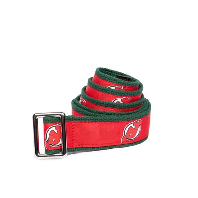 GELLS New JerseyDevils NHL Hockey Belt Officially Licensed With Nickel Finished Brass Buckle And Logo Tin Youth Size Large