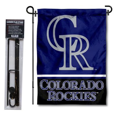 Colorado Rockies Garden Flag with Stand Holder
