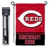 Cincinnati Reds Garden Flag with Stand Holder view 2