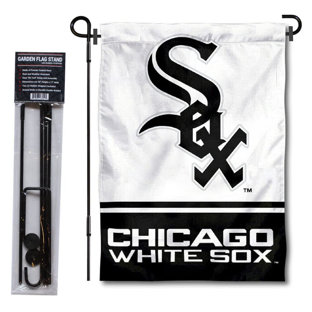 Chicago White Sox Garden Flag with Stand Holder