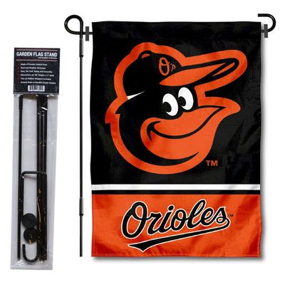 Baltimore Orioles Garden Flag with Stand Holder