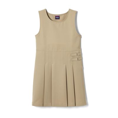 French Toast Girls Double Buckle Jumper, Khaki, 7