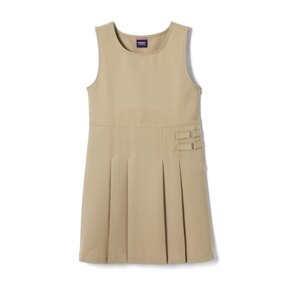 French Toast Girls Double Buckle Jumper, Khaki, 7