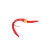 The Fly Fishing Place Trout Nymph Fly - San Juan Worm Power Bead One Dozen Orange Bead Red V-Rib Hook Size 14 - Set of 12 Nymph Wet Flies view 2