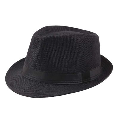 Classic Fedora Hat Wide Brim Panama Hat Fedora Hat Perfect for Wedding Party Talent Show Best Xmas Gift for Women Men (Black, Free Size)