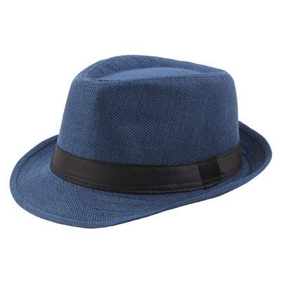 Classic Fedora Hat Wide Brim Panama Hat Fedora Hat Perfect for Wedding Party Talent Show Best Xmas Gift for Women Men (Blue, Free Size)