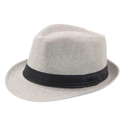 Classic Fedora Hat Wide Brim Panama Hat Fedora Hat Perfect for Wedding Party Talent Show Best Xmas Gift for Women Men (Gray, Free Size)