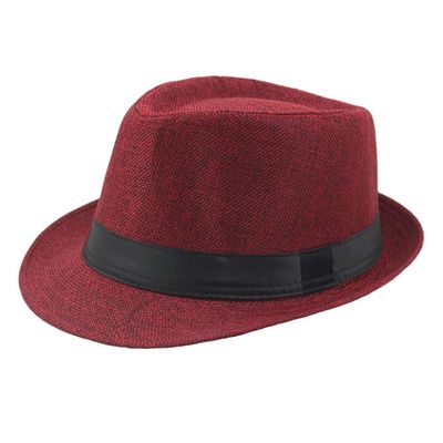 Classic Fedora Hat Wide Brim Panama Hat Fedora Hat Perfect for Wedding Party Talent Show Best Xmas Gift for Women Men (Red, Free Size)