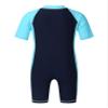 Oyolan Kids Boys Girls Swimwear One-Piece Short Sleeves Zippered Rash Guard Wetsuit Sun Protection Bathing Suit Navy Blue&Sky Blue A 3-4 Years view 2