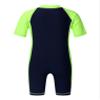 Oyolan Kids Boys Girls Swimwear One-Piece Short Sleeves Zippered Rash Guard Wetsuit Sun Protection Bathing Suit Navy Blue&Fluorescen A 10-12 Years view 2